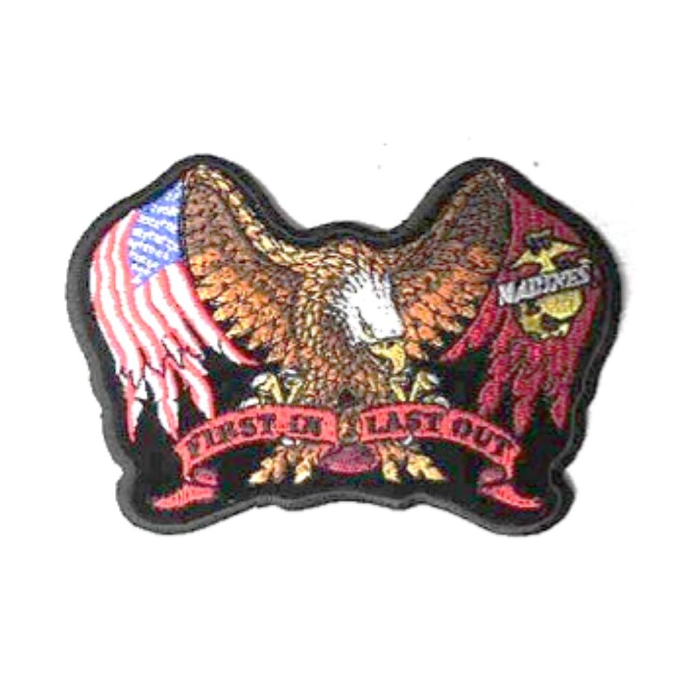 Hot Leathers Unisex First in Last Out Marines 5"x3-1/4" Embroidered Patch 💸